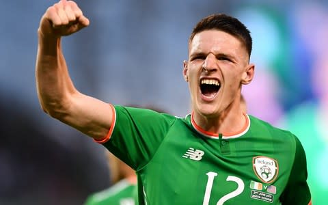 Rice in an Ireland shirt celebrating - Credit: Getty Images