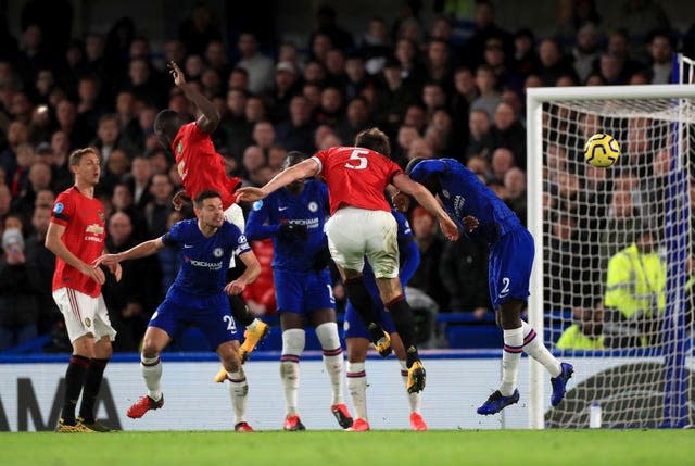 Harry Maguire heads home