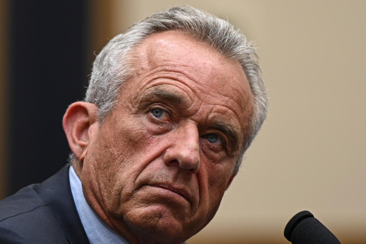 Robert F. Kennedy Jr., a candidate for the Democratic presidential nomination, testifies during a hearing of the House Select Subcommittee on the Weaponization of the Federal Government in Washington on Thursday, July 20, 2023. (Kenny Holston/The New York Times)