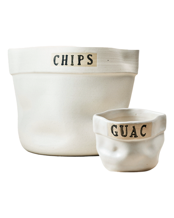 5) Chip and Guac Ceramic Bowls