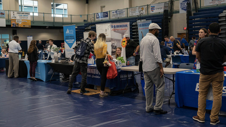 Job fair at a community college in North Carolina