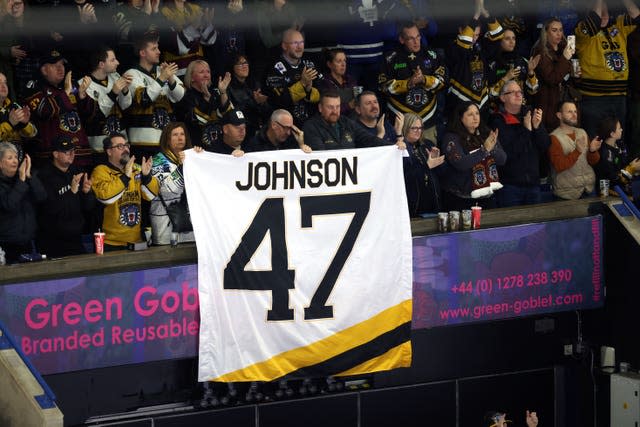 Fans applaud at the 47th minute in honour of Nottingham Panthers’ Adam Johnson