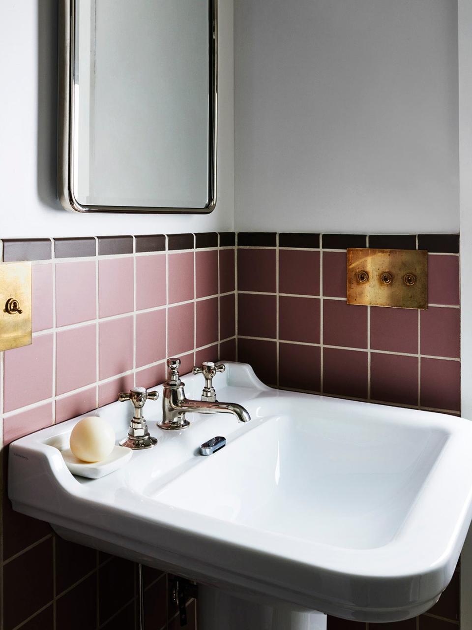 pink tile bathroom