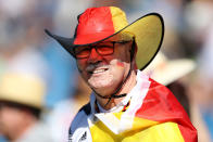 A Germany fan looks on prior to the 2019 FIFA Women's World Cup France group B match between South Africa and Germany at Stade de la Mosson on June 17, 2019 in Montpellier, France. (Photo by Maja Hitij/Getty Images)