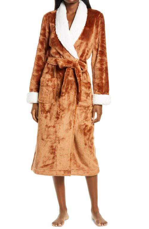 Nordstrom Frosted Plush Robe in Rust Argan Oil