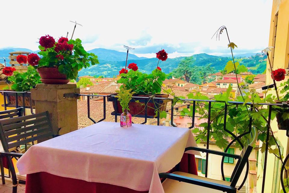 Balcony view at the Northern Tuscan villa