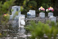 <p>A cemetery is inundated by floodwaters from the Waccamaw River caused by Hurricane Florence on Sept. 26, 2018 in Bucksport, S.C. Nearly two weeks after making landfall in North Carolina, river flooding continues after Florence in northeastern South Carolina. (Photo from Sean Rayford/Getty Images) </p>
