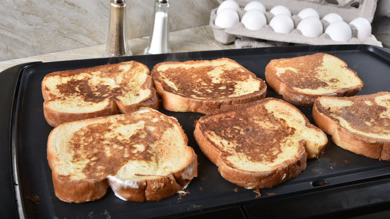 Fresh toast on electric griddle