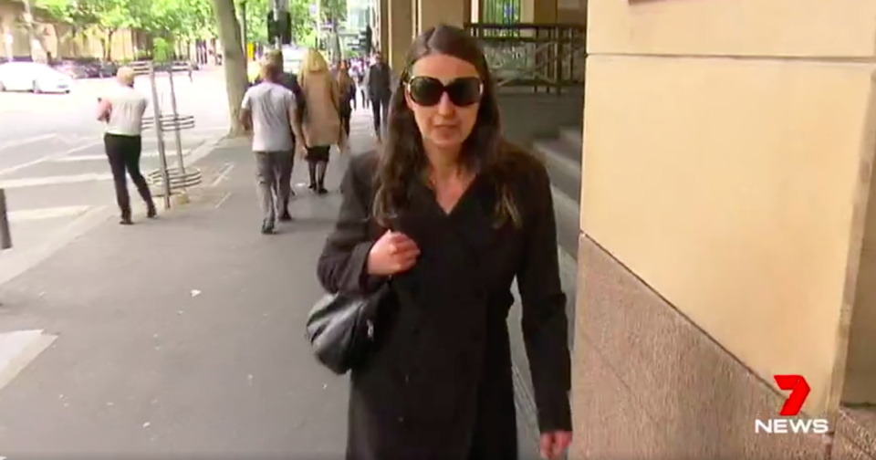 Irene Moschones pictured outside court on Thursday. Source: 7News