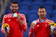 Tennis - Men's Doubles - Medal Ceremony