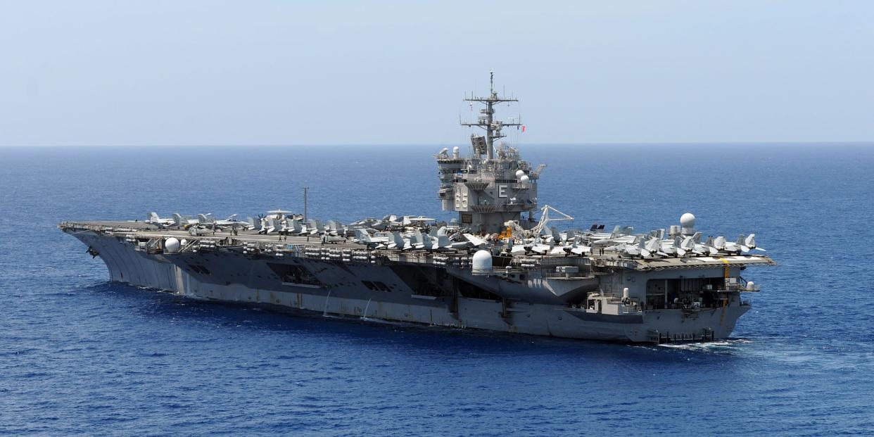 The aircraft carrier USS Enterprise transits the Atlantic Ocean during a scheduled underway for the tailored ship's training availability on August 12, 2010.