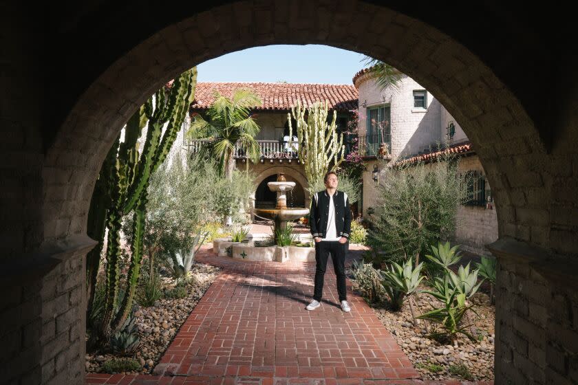 Los Angeles, CA - September 22: Zach Zyskowki poses for a portrait inside his one-bedroom home in Hollywood on Thursday, Sept. 22, 2022 in Los Angeles, CA. (Dania Maxwell / Los Angeles Times)