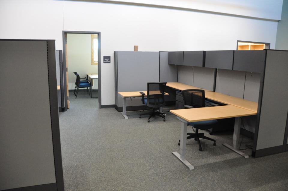 Office space including the room for Fish and Wildlife law enforcement officers in the new visitors center at Bombay Hook National Wildlife Refuge near Smyrna.