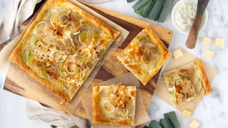 goat cheese and leek tart