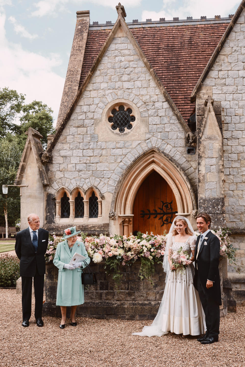 Queen Elizabeth and Prince Philip attend the wedding of Princess Beatrice and Edoardo Mapelli Mozzi on July 17.