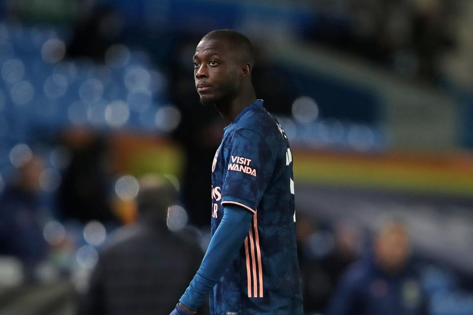 <p>Nicolas Pepe was sent off at Leeds on Sunday and Mikel Arteta said his actions were “unacceptable”</p>POOL/AFP via Getty Images