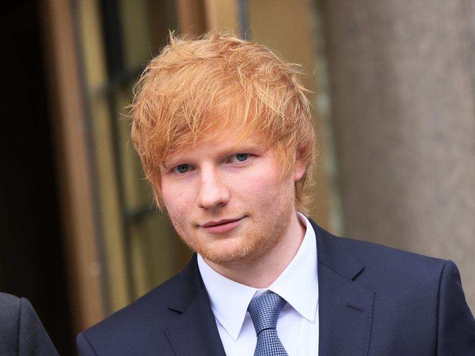 Ed Sheeran photographed outside court last week (Getty Images)