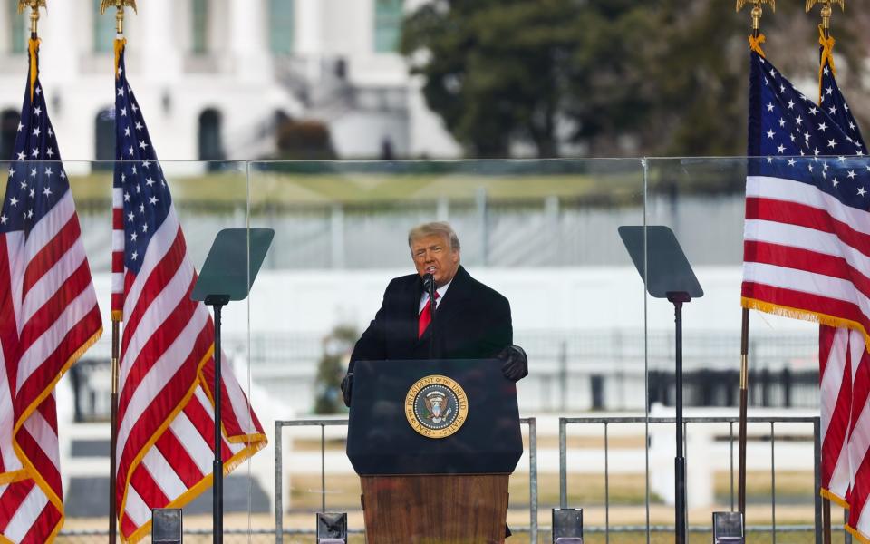 Donald Trump speaks at the 'Save America March' rally near the US Capitol on January 6, 2021 - Anadolu Agency