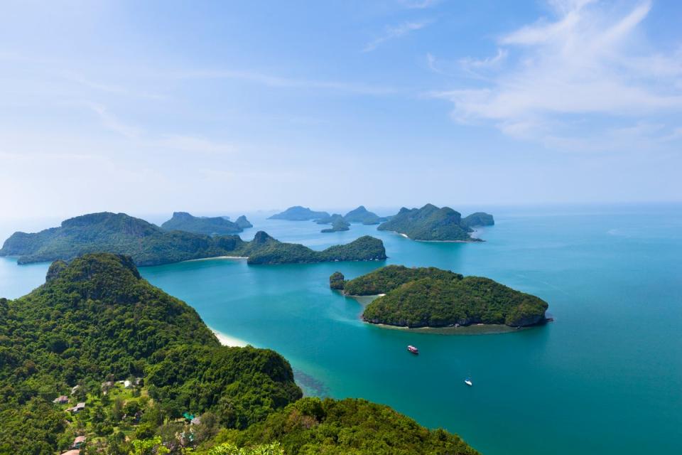 Mu Ko Ang Thong National Marine Park, shot from the highest point of Mae Island (Getty)