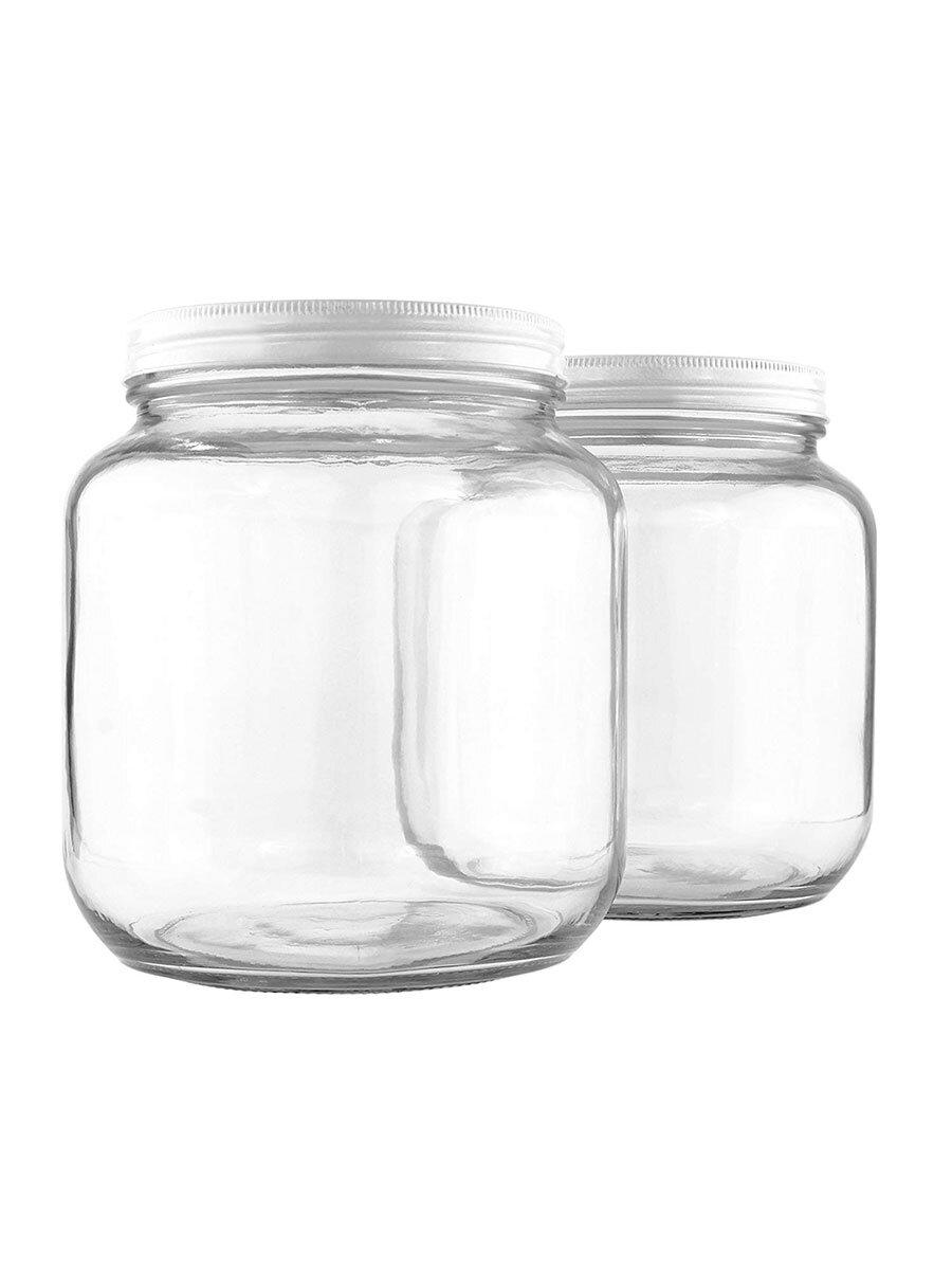 Clear Half-Gallon Glass Jar Set of Two