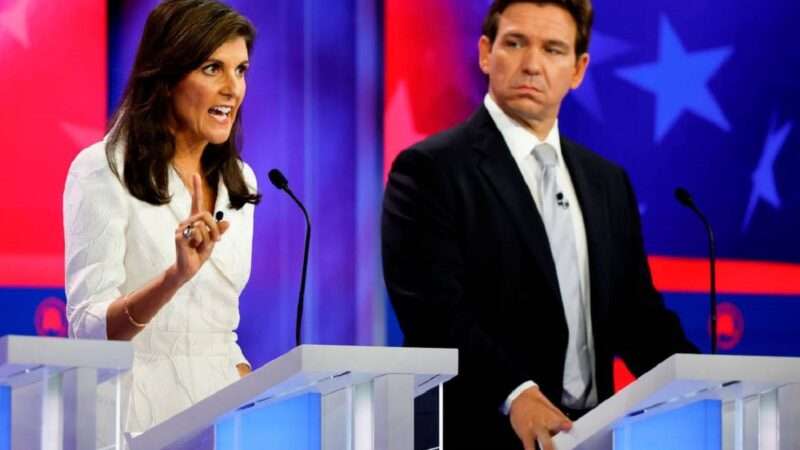 Nikki Haley and Ron DeSantis at a recent Republican primary debate