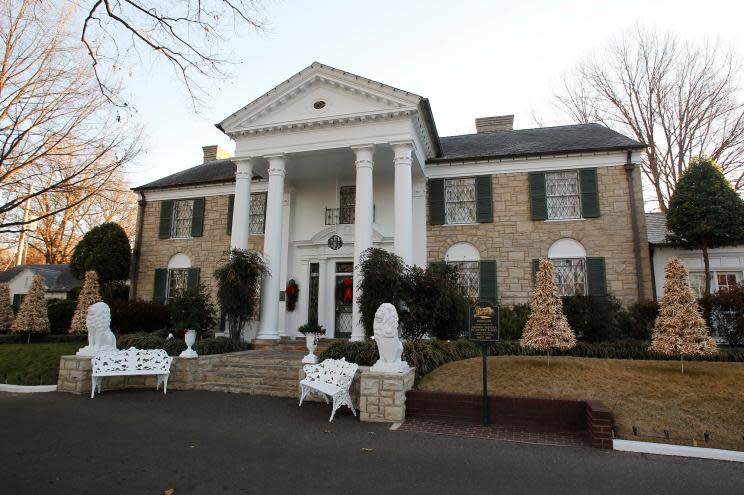 Lisa Marie Presley’s daughters Riley, Harper and Finley inherited Graceland after their mother’s death. AP