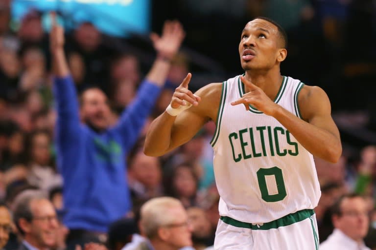 Avery Bradley of the Boston Celtics drilled a three-pointer as time expired as the Celtics rallied to stun NBA Eastern Conference leaders Cleveland 104-103 on their home floor