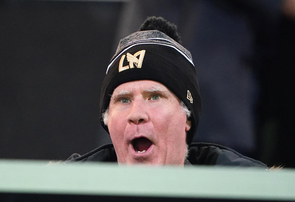 Will Ferrell in the stands ahead of the Sky Bet Championship match at Loftus Road, London. Picture date: Tuesday February 14, 2023. (Photo by Zac Goodwin/PA Images via Getty Images)