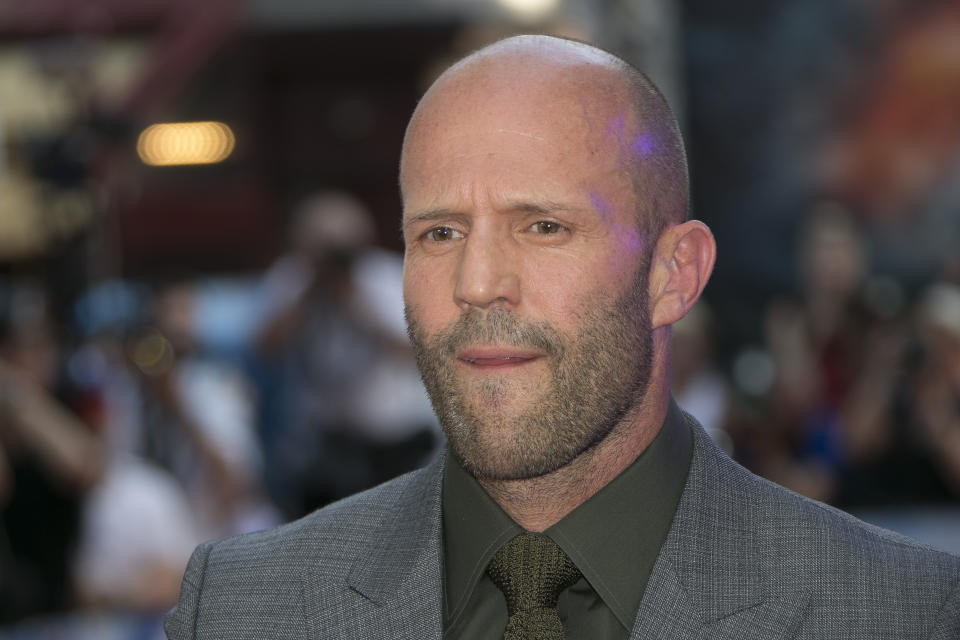 Actor Jason Statham poses for photographers at a special screening of Fast & Furious: Hobbs & Shaw, in a central London cinema, Tuesday, July 23, 2019. (Photo by Joel C Ryan/Invision/AP)