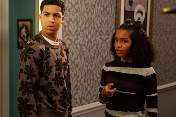 Yara Shahidi with her TV brother. (Photo: ABC)