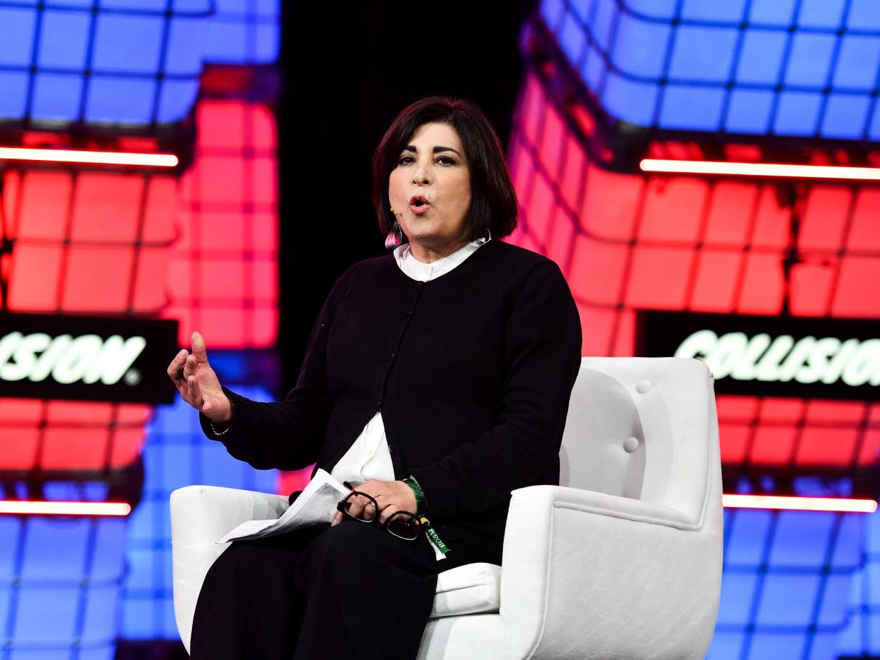 Connie Guglielmo, Editor-in-chief, CNET, on Centre Stage during day one of Collision 2022 at Enercare Centre in Toronto, Canada