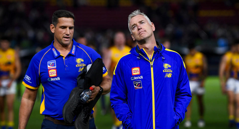 Seen here, West Coast AFL coach Adam Simpson.