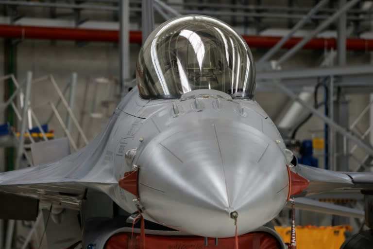 An F-16 fighter jet pictured in Belgium (SIMON WOHLFAHRT)