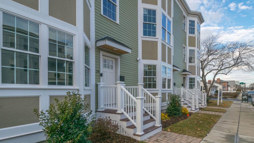 Allston, MA - 1/26/17: A row of newly constructed residences in a neighborhood of Boston.