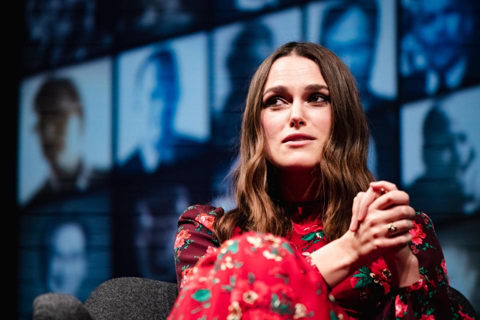 Speak up: Keira Knightley speaking at a BAFTA event (Rex Features)