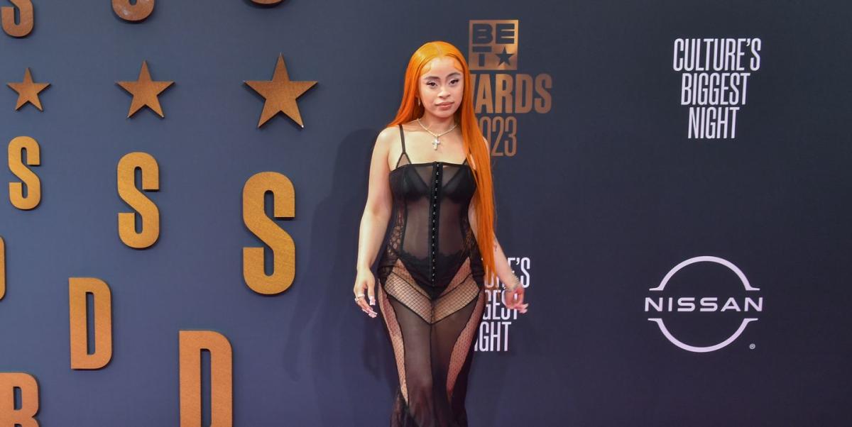 Ice Spice Slays a Lingerie Inspired See-Through Gown at the BET Awards