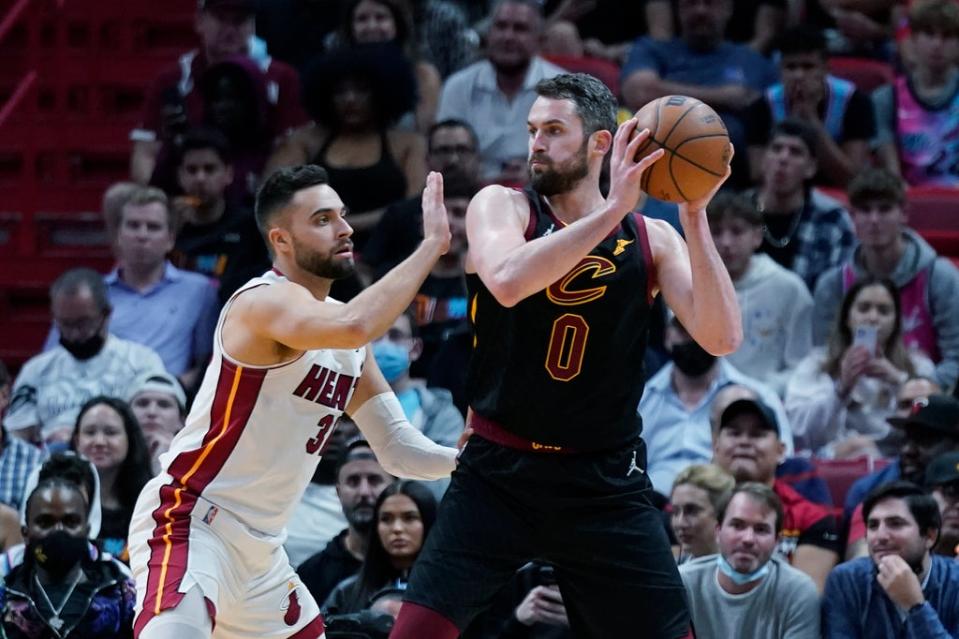 Cleveland Cavaliers forward Kevin Love led the way (Wilfredo Lee/AP) (AP)