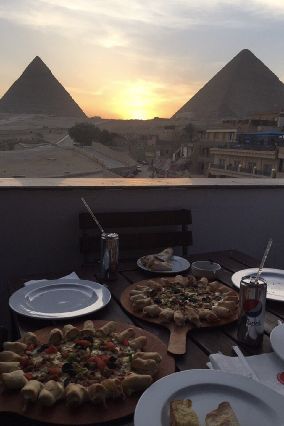 <p>This Pizza Hut definitely reigns supreme for having the best view. The location sits right in Giza and features a rooftop view of <a href="https://www.redbookmag.com/life/g32303304/facts-about-pyramids/" rel="nofollow noopener" target="_blank" data-ylk="slk:the Great Pyramids;elm:context_link;itc:0;sec:content-canvas" class="link ">the Great Pyramids</a>. Yeah, NBD.</p>