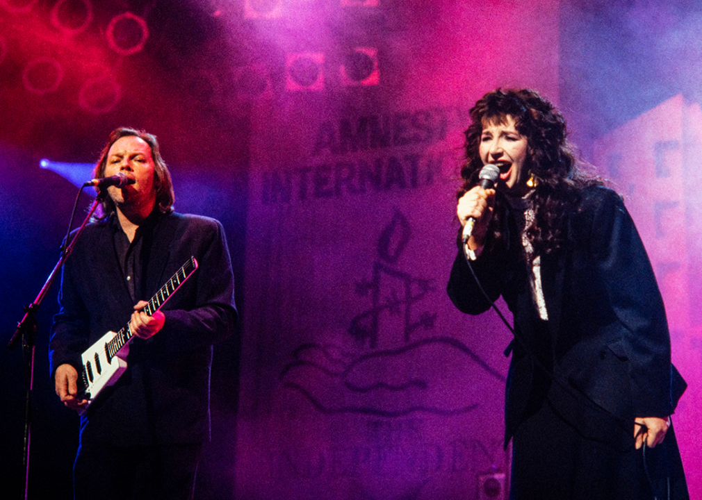 Kate Bush performing at the London Planetarium.