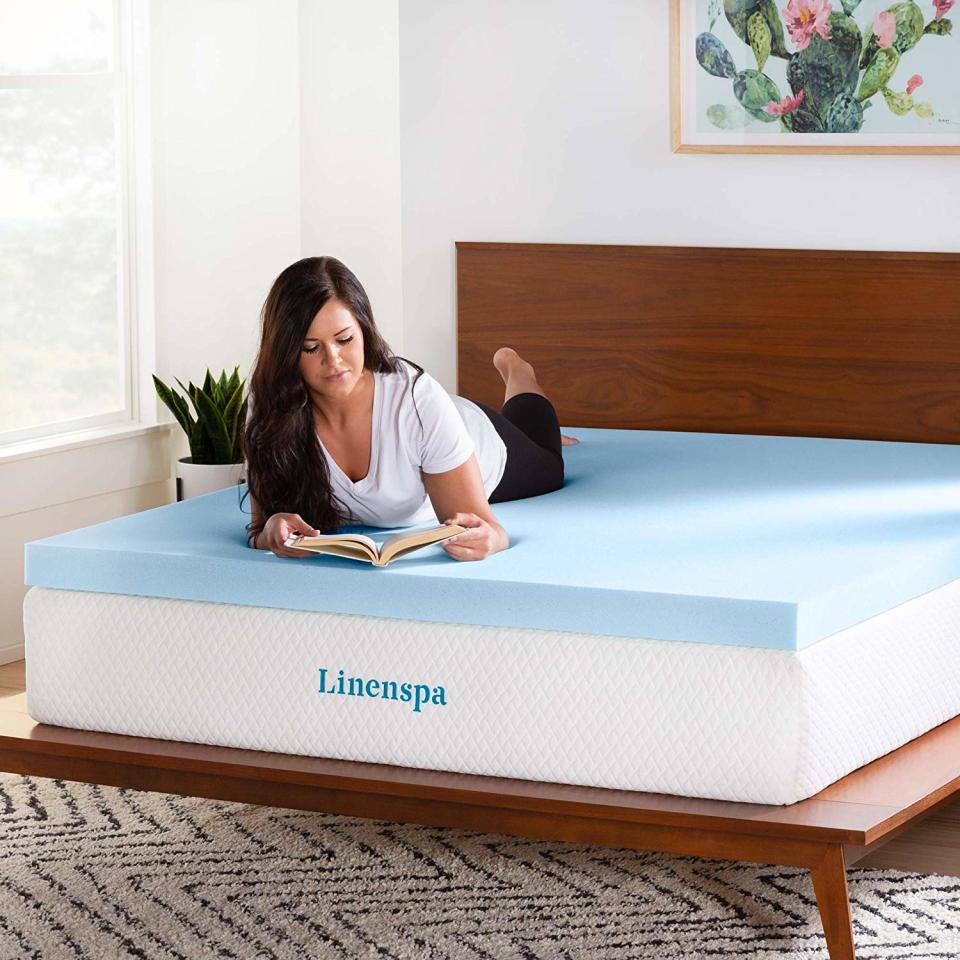 LINENSPA 3 Inch Gel Infused Memory Foam Mattress Topper. (Photo: Amazon)