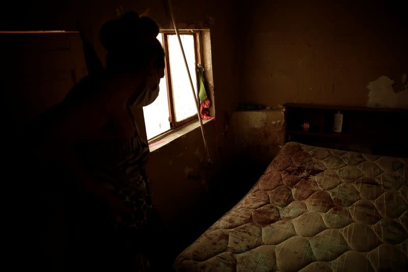 A view of crime scene where unknown assailants murdered a member of the LGBT community, in Ciudad Juarez