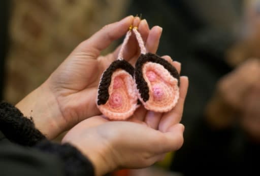 Visitors to the vagina museum can buy souvenirs such as these crocheted vulva earings