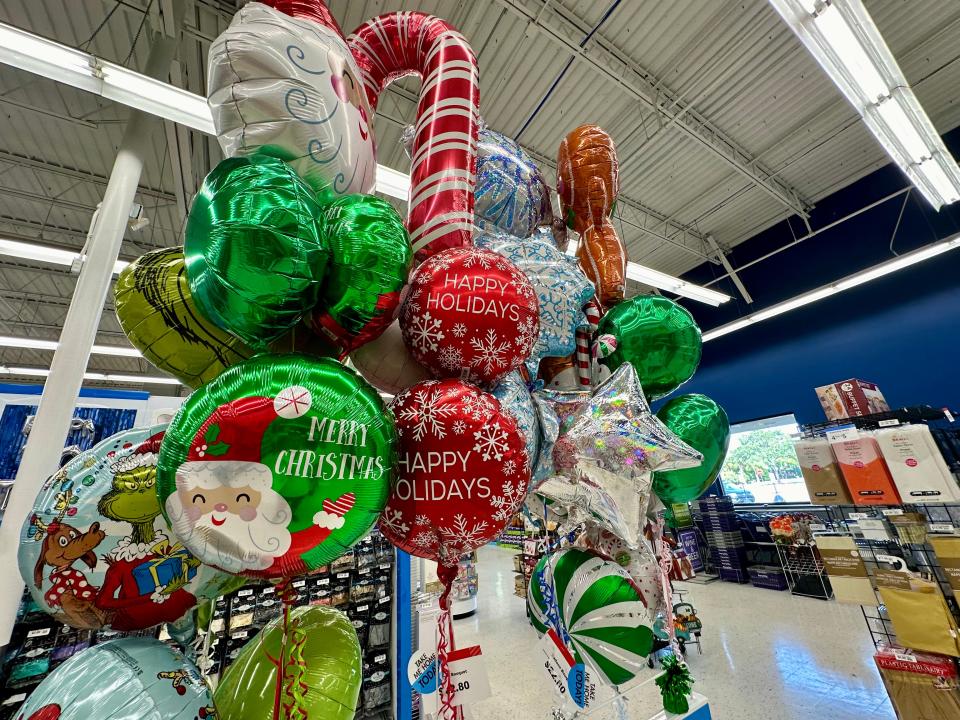 Holiday balloons at Party City.