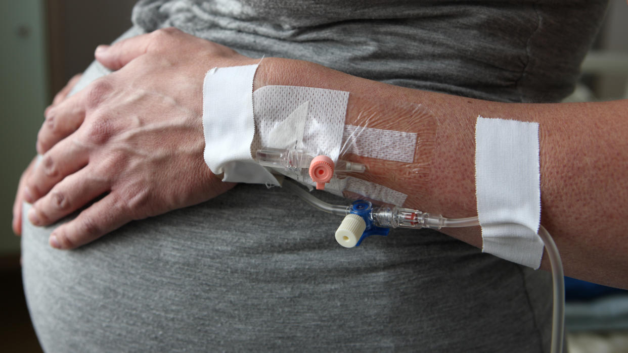 Pregnant Woman Intravenous Blood Infusion (Getty Images)