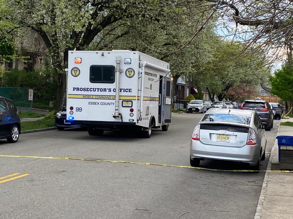 Police investigate after a Montclair officer was shot April 15, 2024.