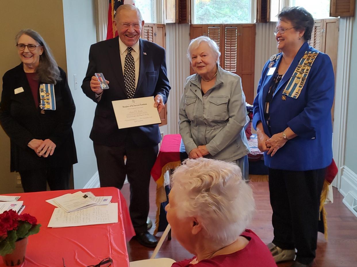 Shown at the DAR medal of honor presentation are (from left): Susan Fortney, Richard Micka, Marcia Fix and Phylis DeKiere, state chairperson for the medal of honor award.