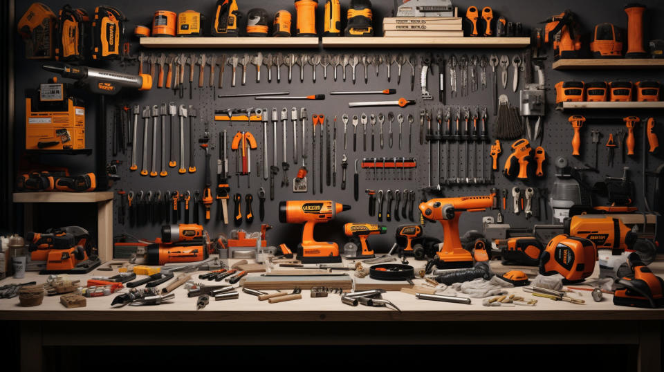 A workshop full of tools and supplies, showcasing the range of products available.