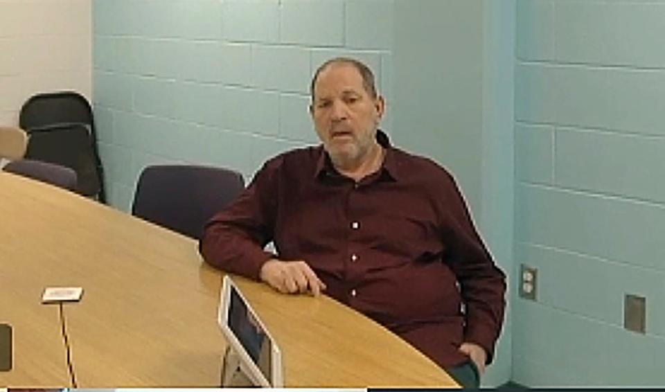 In court video image, Harvey Weinstein attends an extradition hearing from his prison near Buffalo on April 30, 2021. His lawyer says he will continue to challenge the ex-movie mogul's transfer to California to face sex-crime charges.