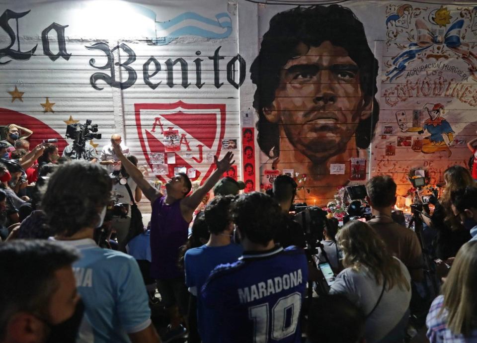 Fans in Buenos Aires pay tribute to their idolAFP via Getty Images