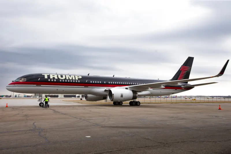 ▲美國前總統川普於2010年購入私人飛機，機型為波音757。資料照。（圖／美聯社／達志影像）